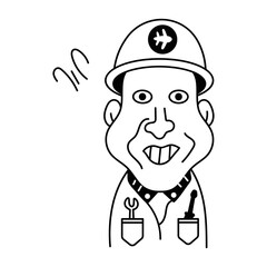Obraz premium Check out doodle avatar of an aerospace engineer 