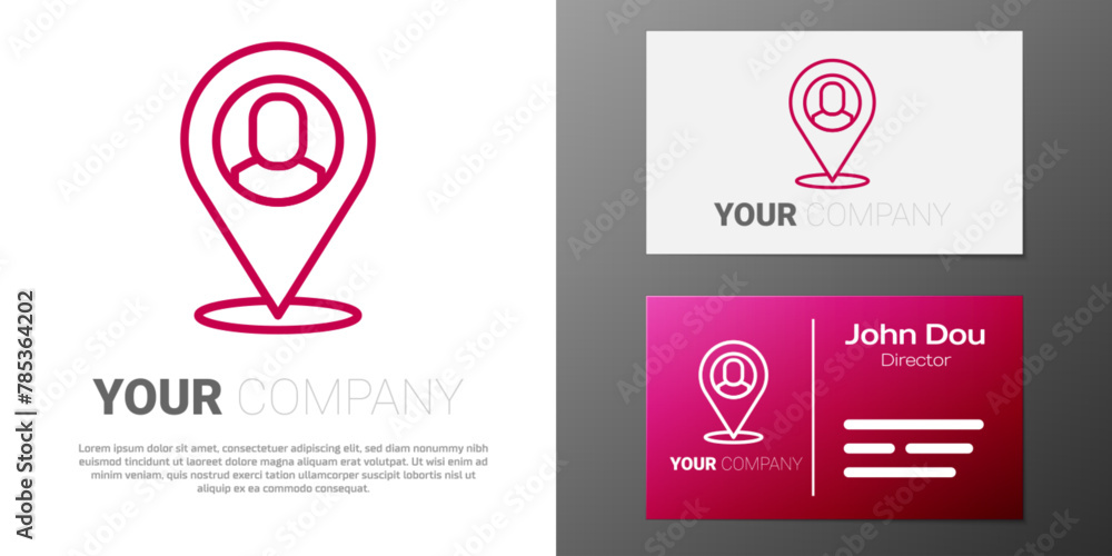 Aufkleber logotype line worker location icon isolated on white background. logo design template element. vecto