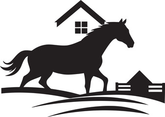 Barnyard Beauty Horse and Barn Vector Design