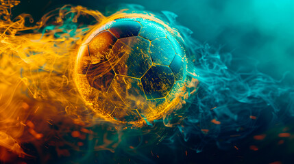 Soccer wallpaper with a ball and smoke