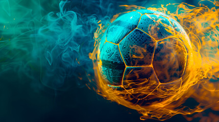 Soccer wallpaper with a ball and smoke
