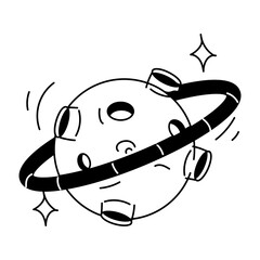 Here’s a doodle icon of space planet 