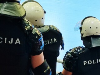 Police protection (On a Balkan Policija)on a sport events - police on standby