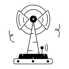 Get this doodle icon of a signal tower 
