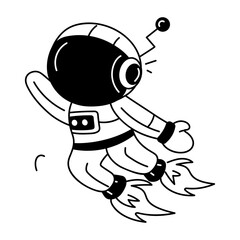 Grab this glyph icon of an astronaut 