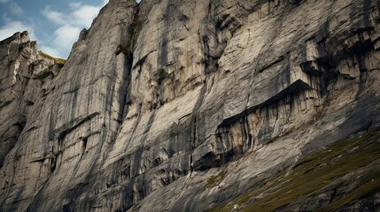Fototapeta na wymiar Brown stone texture with cracks. Rough mountain cliff