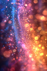 Yellow, Blue and Pink	Glittering Lights with Dreamy Bokeh, 	banner, background for event...