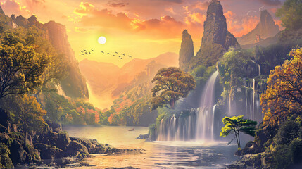 Fantasy Landscape Dreamworld A fantasy landscape 