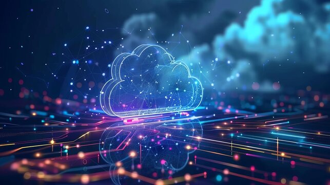 cloud computing service on paas software platform concept abstract background