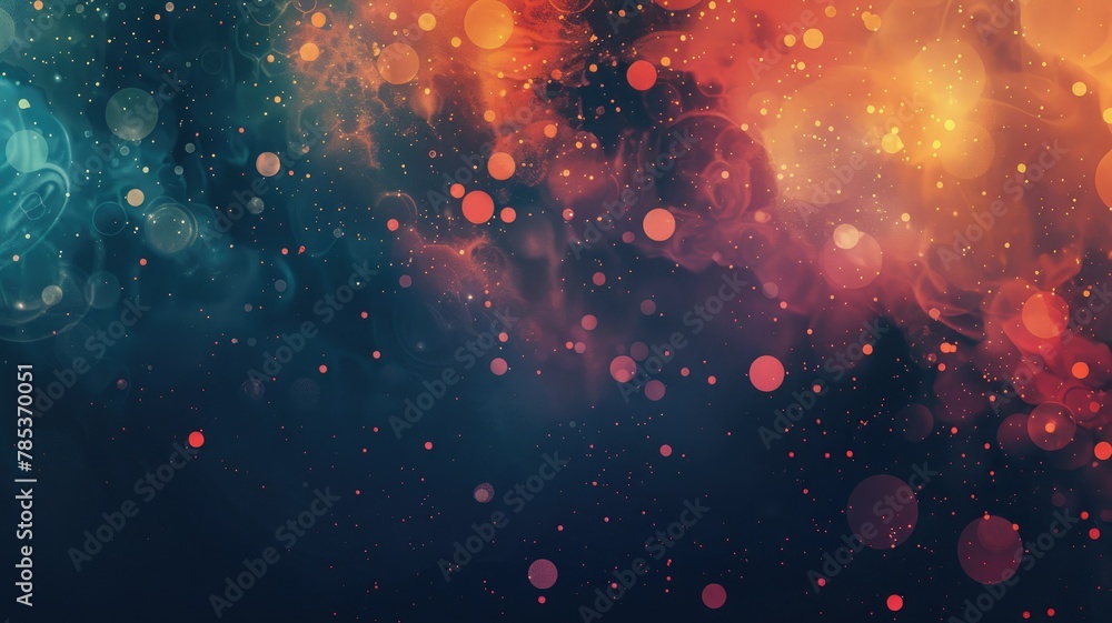 Poster abstract light orbs with spectrum colors - mystical orbs of light with a spectrum of colors against 