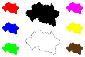 Fototapeta na wymiar Allier Department (France, French Republic, Auvergne-Rhone-Alpes region, ARA) map vector illustration, scribble sketch Allier map