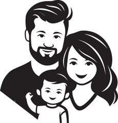 Obraz na płótnie Canvas Vectorized Family Love Husband, Wife, and Children