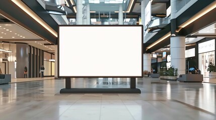 customizable digital signage screen mockup in modern public place blank display for advertising