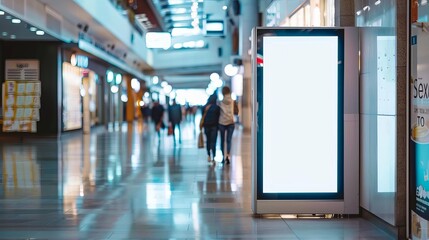 customizable digital signage screen mockup in public place blank display for advertising content