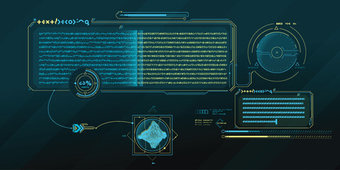 Sci-fi HUD interface for data research. - 785371865