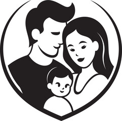 Obraz na płótnie Canvas Parenthood Illustrated Vector Illustration of Husband, Wife, and Children