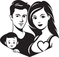 Family Togetherness in Illustration Vector Art of Husband, Wife, and Children