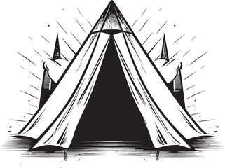 Wanderlust Retreat Tent Vector Illustration for Indoor Explorations