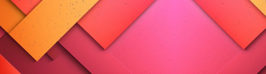 Abstract texture orange pink background banner panorama long with 3d geometric triangular gradient shapes for website, business, print design template paper pattern illustration wall