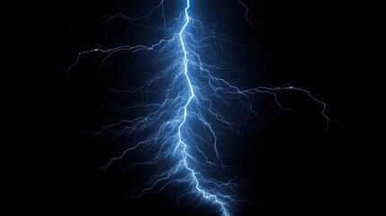 Lightning on black background. Power illustration