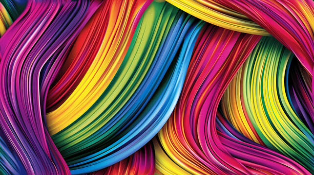 Multicolored Background of Wavy Lines