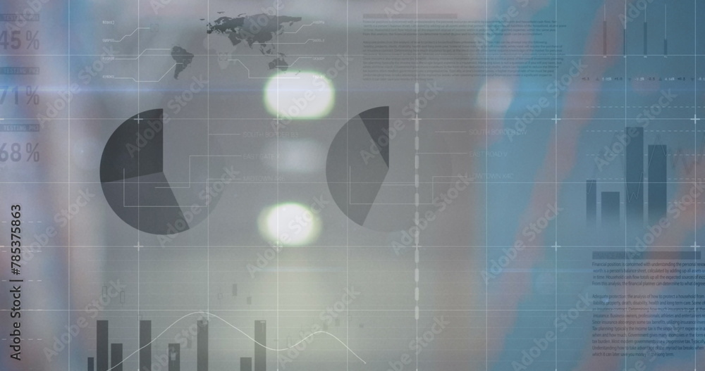 Poster image of data processing over blurred background