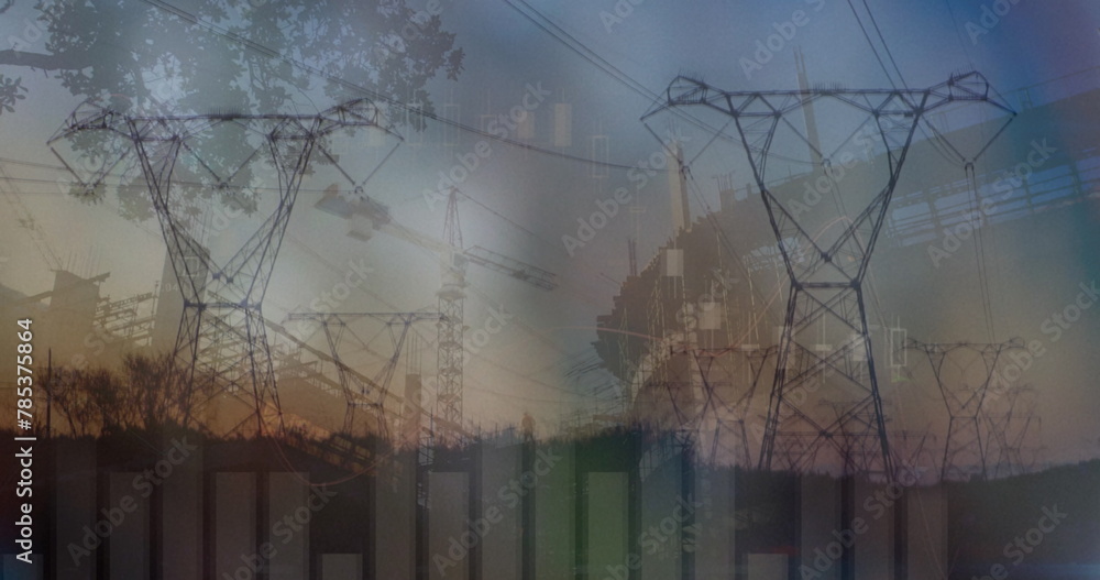 Poster image of data processing over pylons