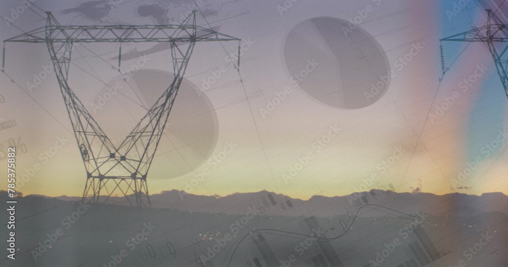 Poster image of data processing over pylons