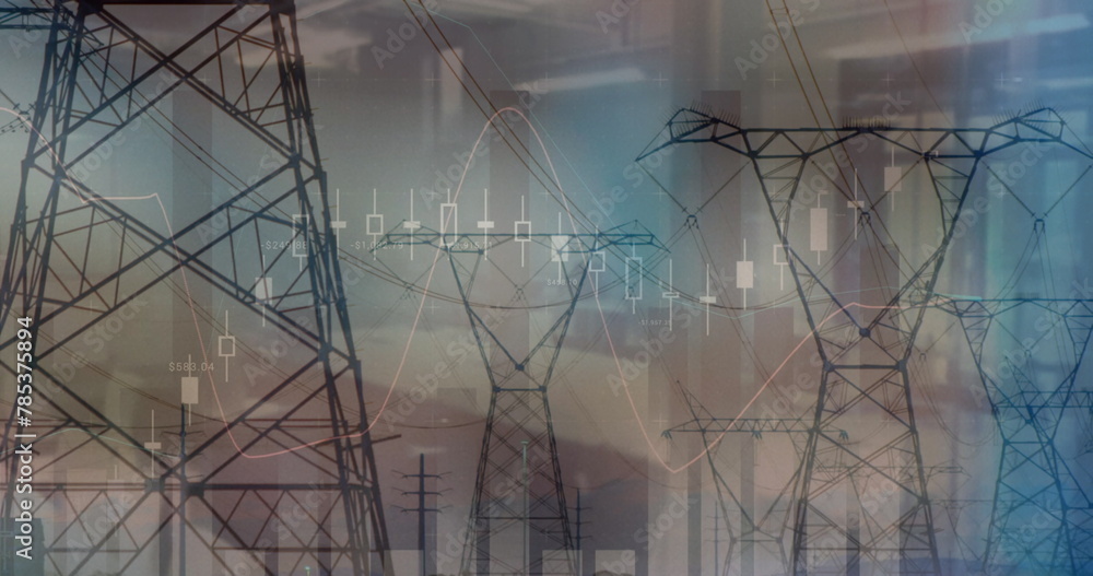 Poster image of data processing over pylons