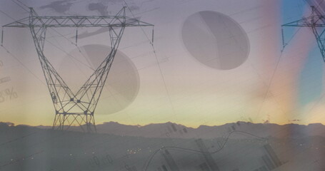 Image of data processing over pylons