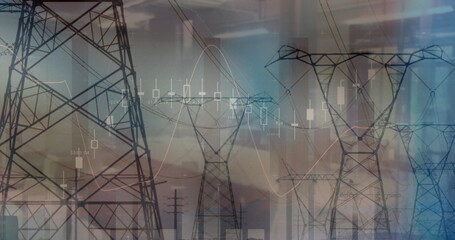 Image of data processing over pylons