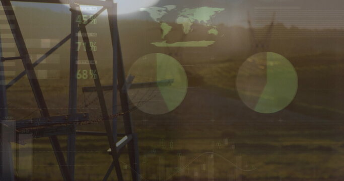 Image of data processing over pylons - Powered by Adobe