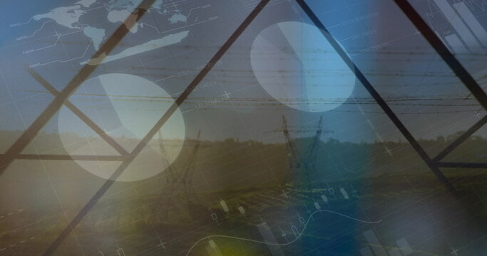 Image of data processing over pylons