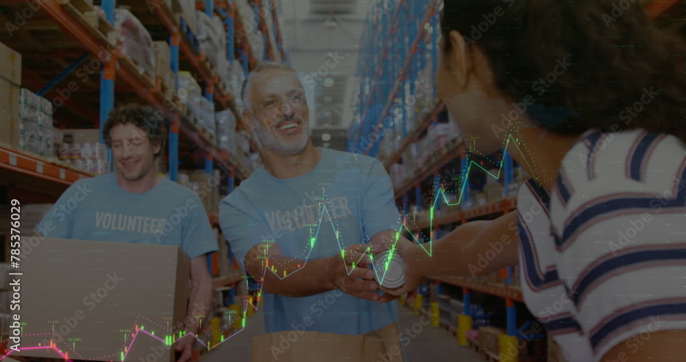 Poster Image of data processing over diverse volunteers in warehouse