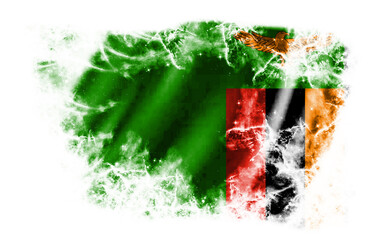 White background with torn flag of Zambia