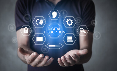 Digital Disruption. Business Idea. Network. Internet