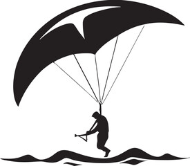 Dramatic Kiteboarding Vector Illustration