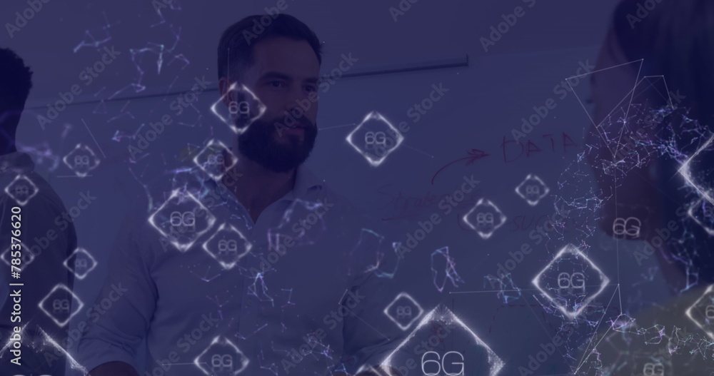 Poster image of network of connections over world map