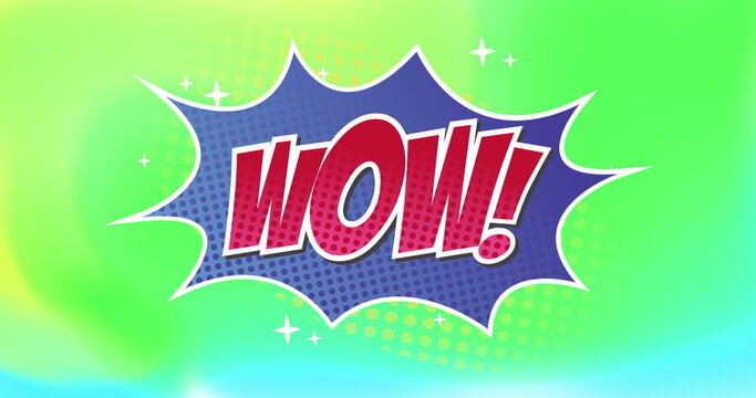 Image of wow text over shapes