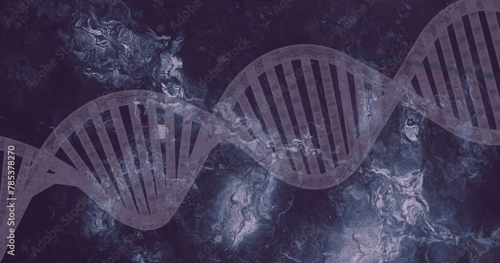 Poster image of dna strand with data processing