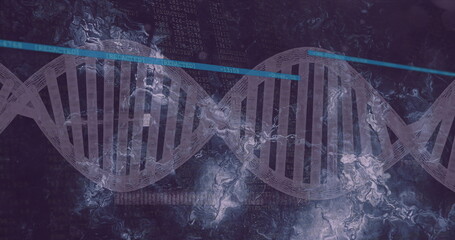Image of dna strand with data processing