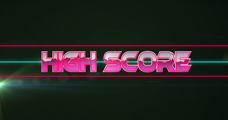Image of high score text over light trails