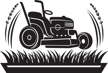 Rustic Lawn Mower Vector Illustration