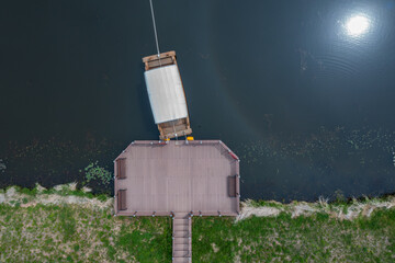 aerial drone view. Spring scenery of ecological park.
