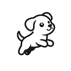 Cute dog illustration vector silhouette on white background