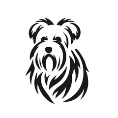 Cute dog illustration vector silhouette on white background