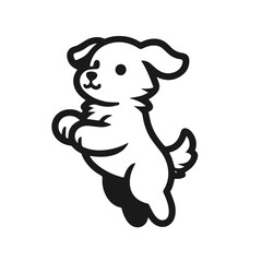 Cute dog illustration vector silhouette on white background