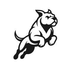 Cute dog illustration vector silhouette on white background