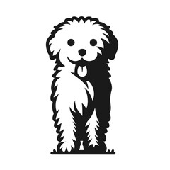 Cute dog illustration vector silhouette on white background