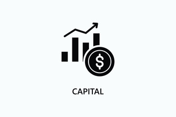 Capital vector, icon or logo sign symbol illustration